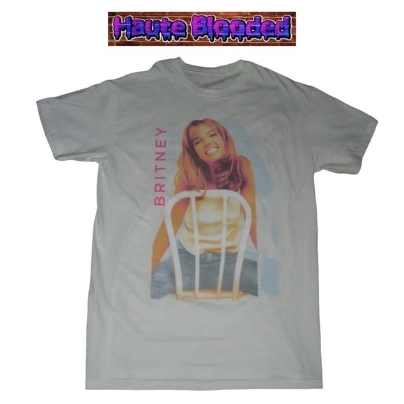 y2k Style 90's Britney Spears Princess Of Pop Music Concert Chair Tee Shirt NWT - Picture 5 of 5